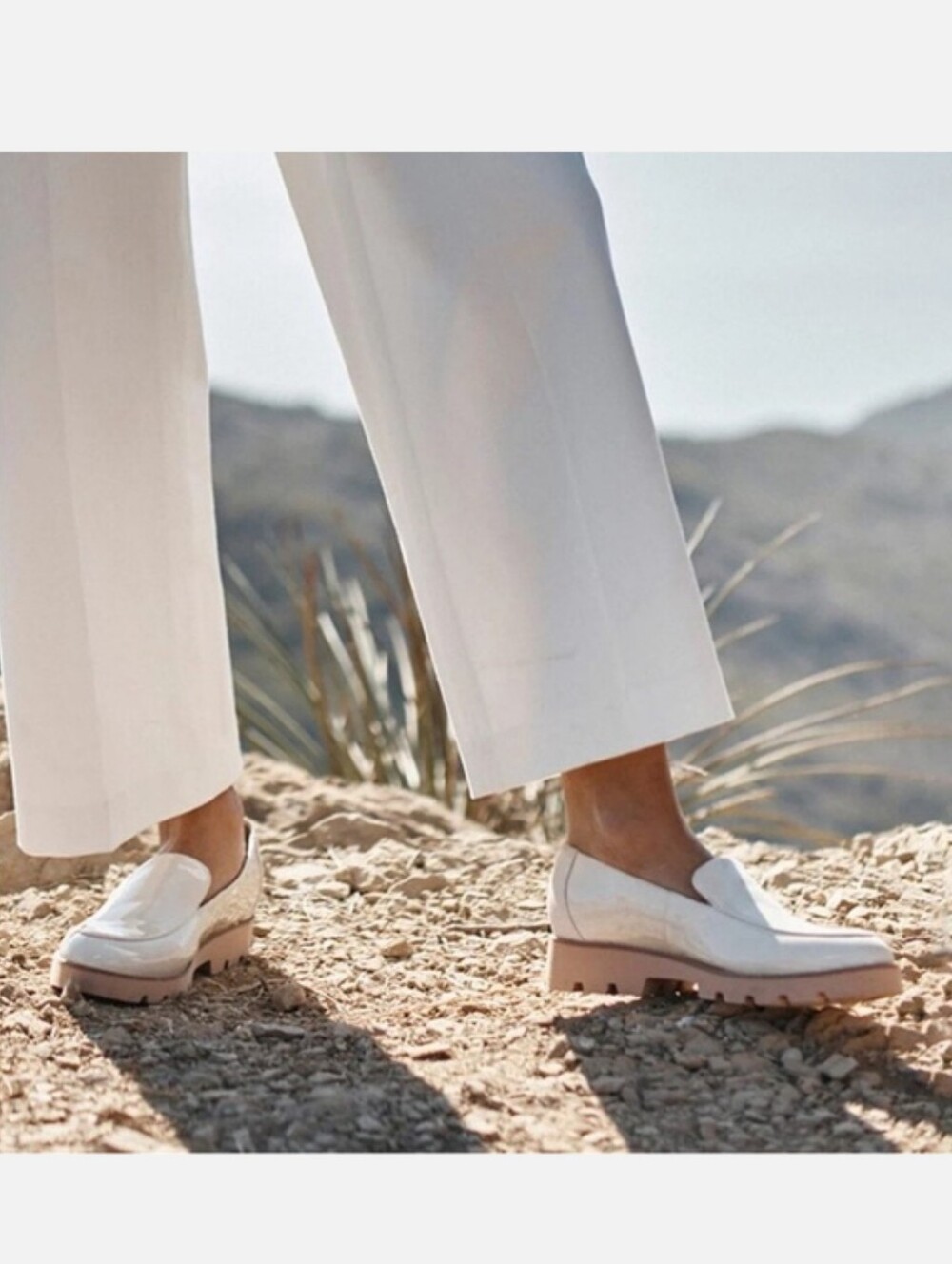 Vionic White Chunky Lug Sole Loafers